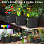 Grow Bags for Potato 5-Gallon: 10 Pack Black 350G Heavy Duty Thickened Fabric Pots with Handles & Labels - Nonwoven Gardening Containers for Growing Plants Vegetable Fruit Tomato Flowers Herbs