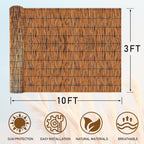 reed fence - bamboo fencing roll 3 feet, close-up detail