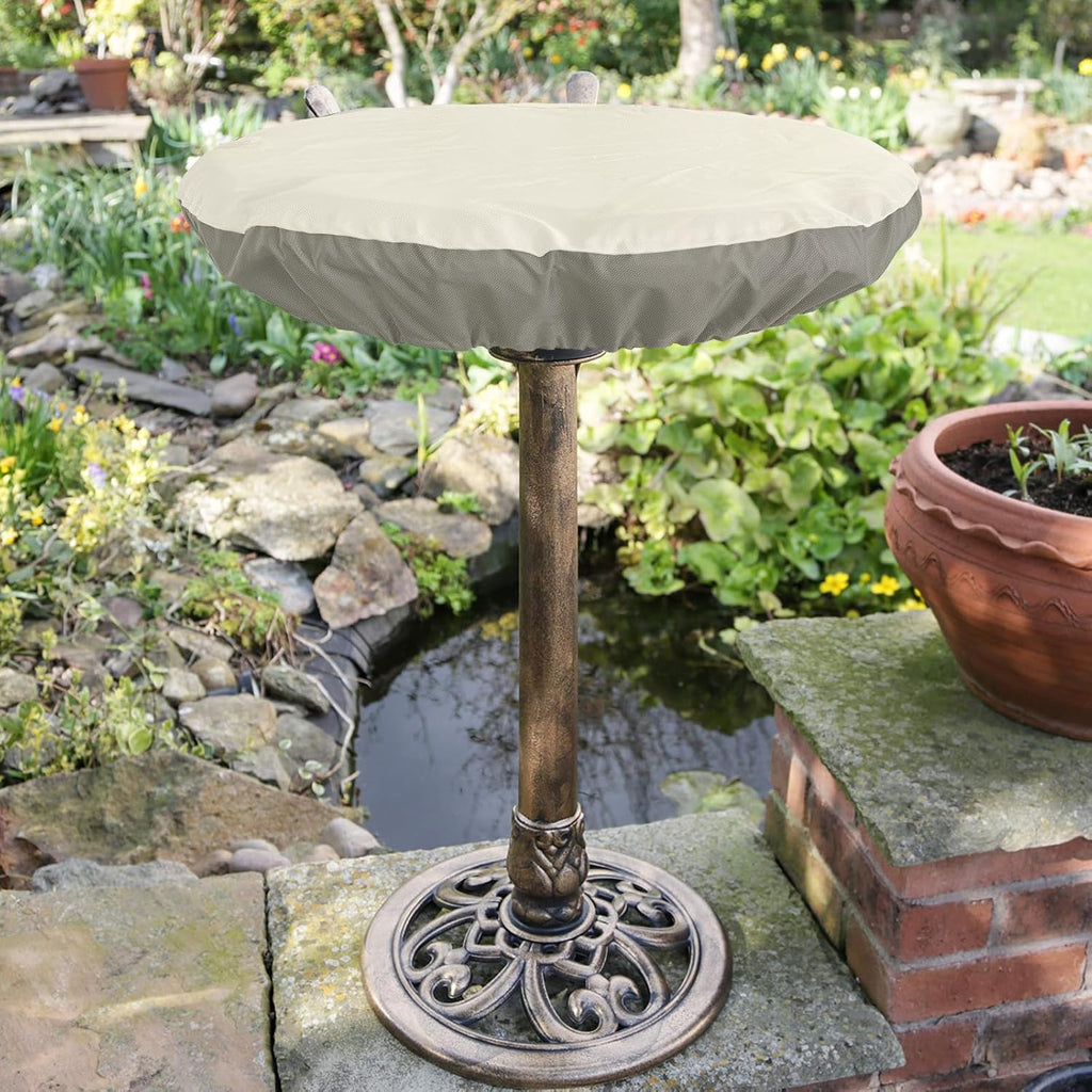 Bitubi Bird Bath Cover for 24" to 30" Diameter Bowl,Heavy Duty Waterproof 600D Oxford Cloth Garden Bird Bath Protective Cover with Elastic Hem Cord