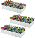 3 Pack 6x3x1FT Galvanized Raised Garden Bed Kit, Outdoor Metal Planter Box for Vegetables, Bottomless Rectangular Gardening Bed with Support Rods, Tool-Free Assembly, Silver
