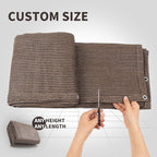 LOVE STORY Custom Size 3.3'x34' Brown Balcony Privacy Screen,UV Block Privacy Fence Screen,90% Shield for Outdoor Pool Garden Apartment Railing