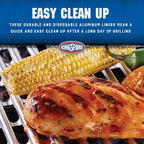 Kingsford Heavy Duty Disposable Grill Liners, 16 x 11.75 Inch, 14 Count | Aluminum foil design, prevents food and sauce from falling through grates, for outdoor BBQ grills daily