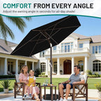 AreShark 7.5FT Patio Umbrella Table Market Umbrella with 6 Sturdy Ribs, Button Tilt/Crank, Heavy-Duty Outdoor Umbrellas for Pool, Deck, Garden and Backyard, Black