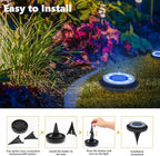 Flacchi Solar Lights Outdoor - Solar Powered Ground Lights Outdoor Solar Disk Light Waterproof Landscape Light for Patio Yard Pathway Walkway Driveway (Blue, 12 Pack)