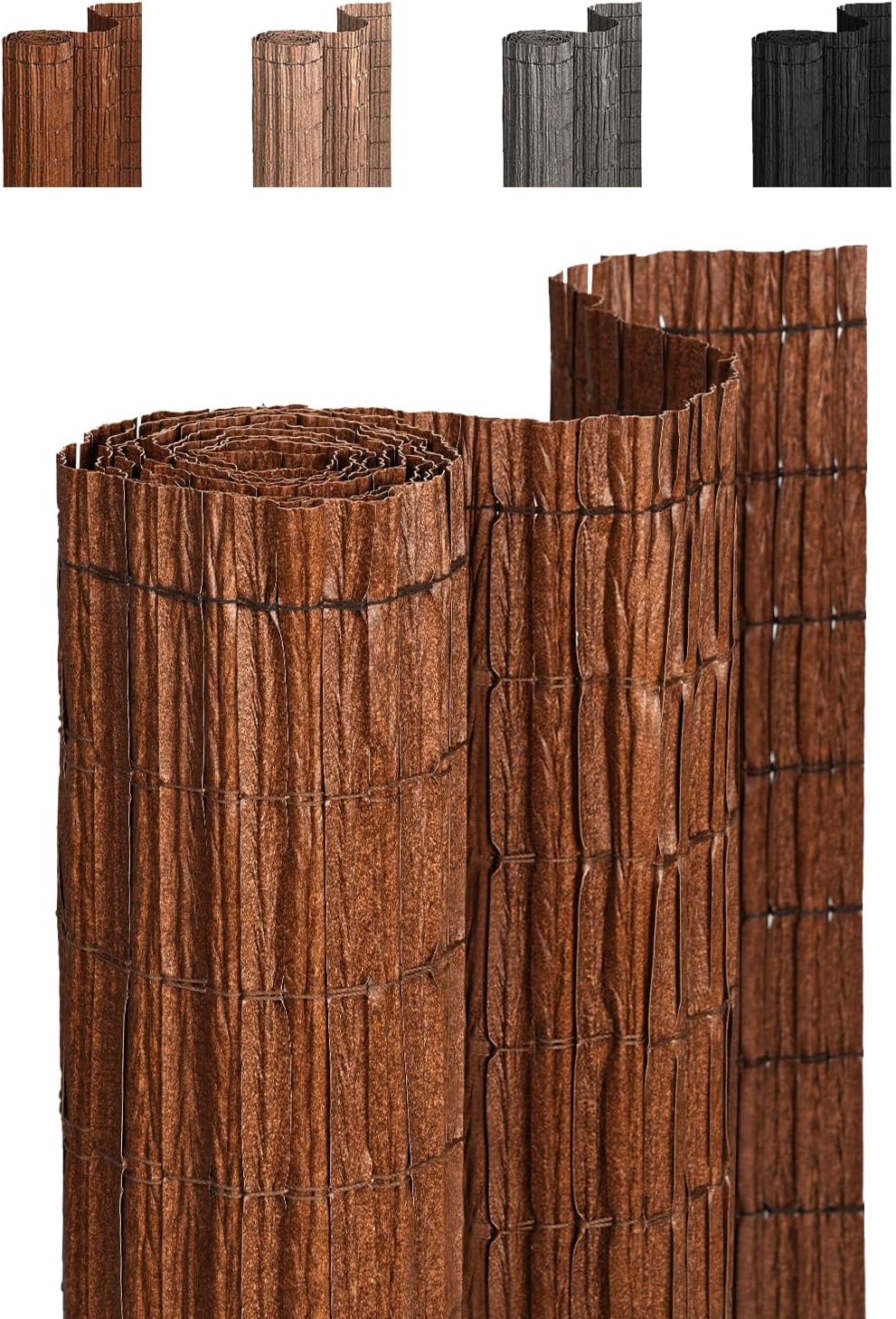 paramondo no drilling natural privacy fence screen, brown, main product view