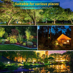 LED Landscape Lights,5W 120V AC Outdoor Pathway Garden Yard Spotlight,IP65 Waterproof Garden Flood Light,Outdoor Spotlight with Stake,UL Cord 5-ft with Plug (Pack of 4, Warm White)