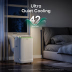 zafro smart inverter portable air conditioners, 14000 btu showing dimensions