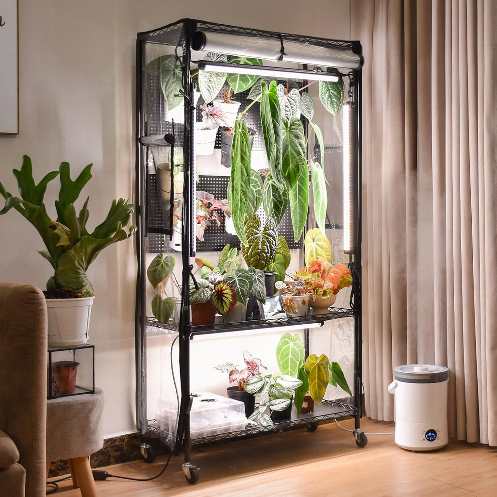 bstrip indoor greenhouse with grow light and pegboard, main product view