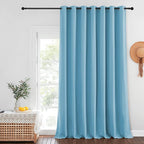 NICETOWN Blackout Curtains for Sliding Glass Door Room Divider Noise Reduce Curtain Panel Portable Window Screen Sliding Partition, W100 x L102 inches, 1 Panel, Teal Blue
