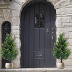 3ft tall artificial cedar topiary trees set of, close-up detail