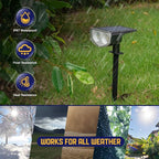 Kyosho Solar Color Spot Lights Outdoor, 9 Lighting Modes Halloween Christmas Lights, 38 LEDs Color Changing Waterproof RGBW Multicolor Tree Pool Solar Spotlight, 2 Pack