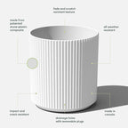Veradek Demi Series Round Planter for Porch, Patio, Backyard | Durable Plastic-Concrete Material | Modern Décor for Tall Plants, Flowers