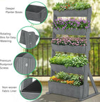 DoCred Vertical Wooden Raised Garden Bed, 5 Tier Garden Planters Freestanding Wood Plant Stand Flower Rack Wooden Planter Box for Plants Herbs Flowers Vegetables Outdoor Indoor Gardening