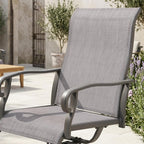 NUU GARDEN 2-Piece Patio Swivel Chairs, Swivel Dining Set, Light Gray | All-weather light gray textilene chairs for 2 Features 360-degree rotation and 15-degree rocking. High backrest for comfort