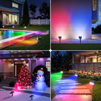 LETMY Solar Spot Lights Outdoor Waterproof with Bigger LED, 6 Pack 135°Adjustable Solar Lights Outdoor, 2-in-1 Wall Lights & 2 Modes Landscape Spotlights for Tree Yard Pathway Garden Decor(RGB Light)