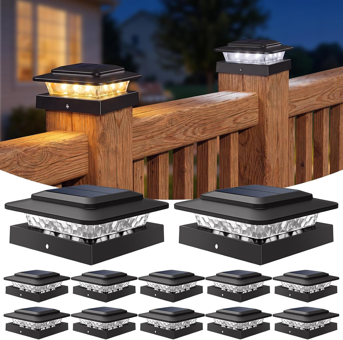 kolpop solar post cap lights 12 pack, 3, main product view