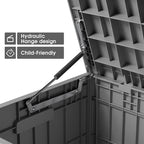 Greesum 82 Gallon Resin Deck Box All Weather Large Outdoor Storage for Patio Furniture, Toys, Garden Tools, Lockable, Dark Gray