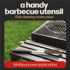 Hans Grill 2-in-1 Pizza Oven Brush & Scraper | Dual-Purpose Pizza Stone Brush Scraper with Stainless Steel Head | Outdoor Oven Cleaning Accessories, Stone Cleaner, Essential Cooking Tools. | Dual Purpose Pizza Stone Cleaning Brush and Scraper, Brass