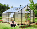amerlife 12x13.5x9 ft polycarbonate greenhouse with quick-connect assembly, main product view