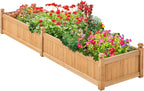 yaheetech 90.5" wooden raised garden bed rectangular planter, main product view