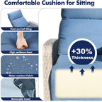 Outdoor Recliner Chair Set of 2, Wicker Patio Recliners with Adjustable Backrest and Extended Foot Rest, Reclining Patio Chairs with Flip Table & Removable Cushion Cover for Porch