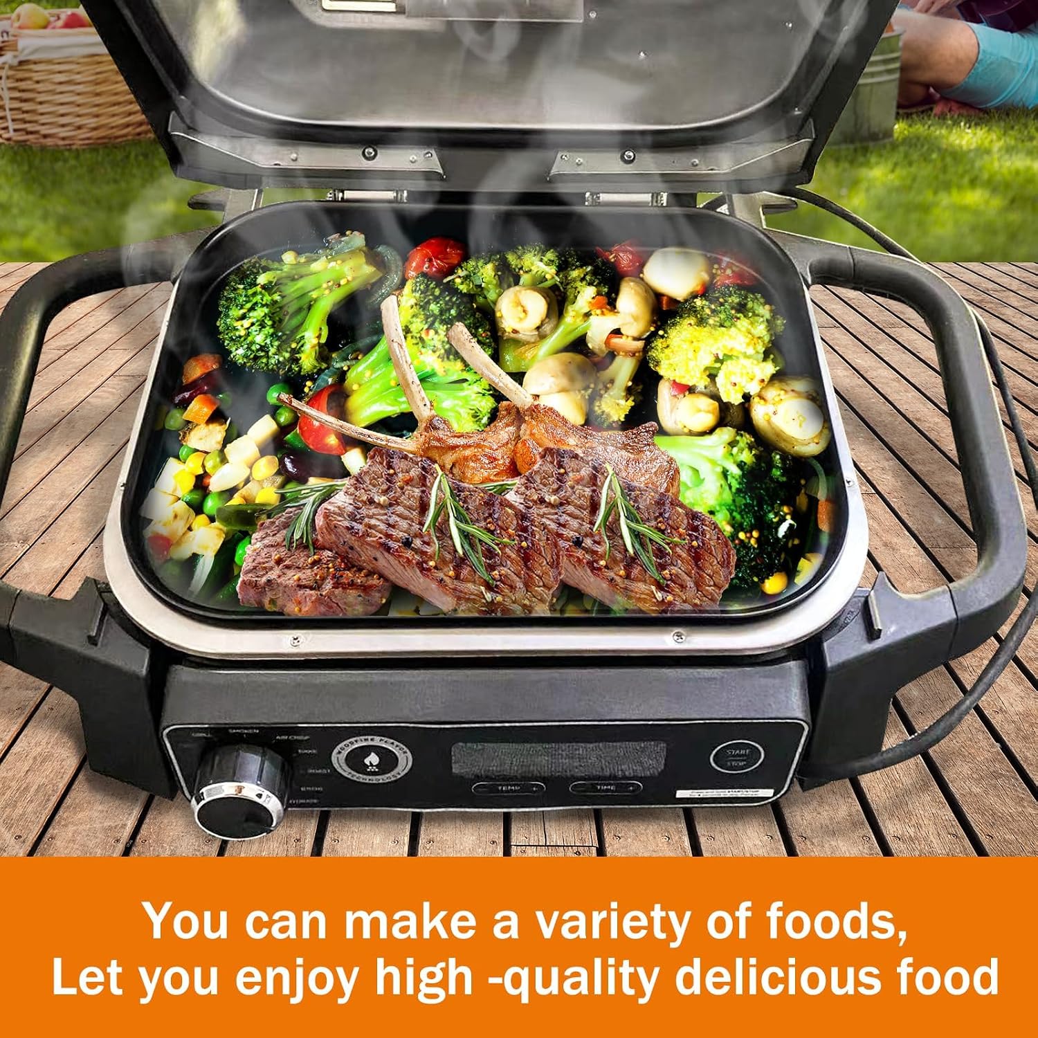 OG701 Griddle Plate Insert for Ninja Woodfire Outdoor Grills OG700 Series | Premiun Non-Stick Griddle Pan for Ninja XSKGRDPLT Woodfire OG701 Grill Accessories