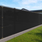 Windscreen4less Privacy Fence Screen Heavy Duty Windscreen Fencing Mesh Fabric Shade Net Cover with Brass Grommtes for Outdoor Wall Garden Yard Pool Deck, 6'x280' Black