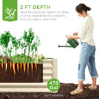 best choice products 8x4x2ft outdoor metal raised garden, close-up detail