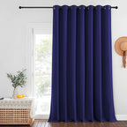 NICETOWN Blackout Patio Curtains 100 x 144 Inches Long for Sliding Door Extral Wide Blackout Curtain Panels Thermal Insulated Room Divider - Grommet Top, 100" W x 144" L, 1 Panel, Navy Blue