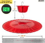 iBorn Hummingbird Feeders Sun Baffle,Ant Proof Moat Shade Cover Combo,for Hanging Bird Feeder for Outdoors Rain Guard,Red, 10.6inch