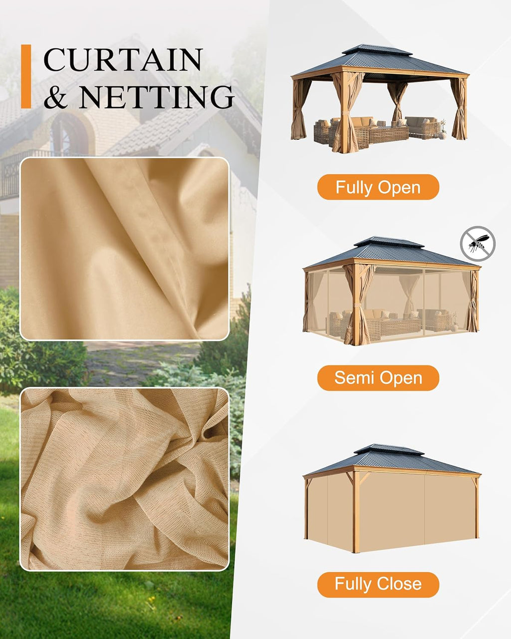 bps 12' x 16' hardtop gazebo outdoor aluminum on a desk or shelf