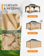 bps 12' x 16' hardtop gazebo outdoor aluminum on a desk or shelf