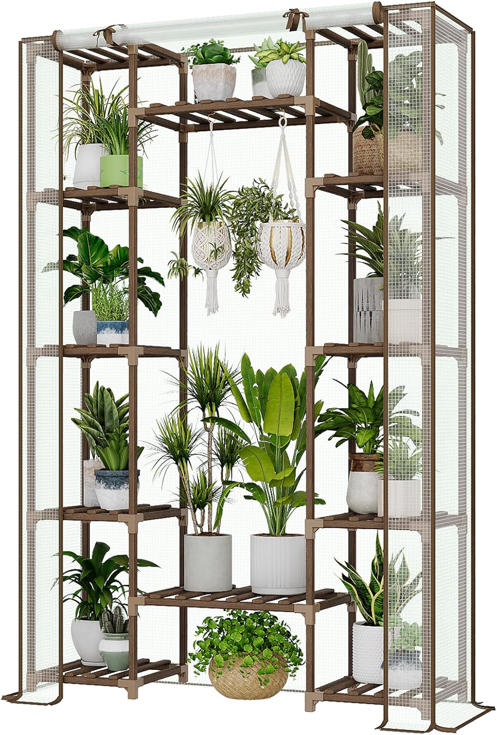 bamworld 62.2“ tall greenhouse indoor white cover plant, main product view