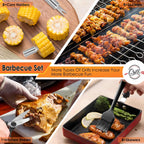 yoehka bbq grilling accessories set, 34pcs heavy duty, side view