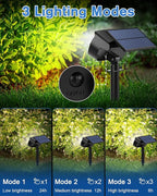 Fabrito Large Solar Spot Lights Outdoor 6 Pack, 1000 Lumens High Brightness, IP65 Waterproof Solar Spotlight with 136 LEDs, Dusk to Dawn Solar Landscape Lights for Yard, Garden, Pathway, Plants(White)