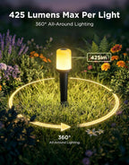 Govee Outdoor Cylinder Pathway Lights, 8 Pack, 425 Lumens, IP67 Waterproof | 60+ Preset Scene Modes, Outdoor Decor for Path, Patio, Garden, Lawn, Compatible with Alexa, Google Assistant, Matter