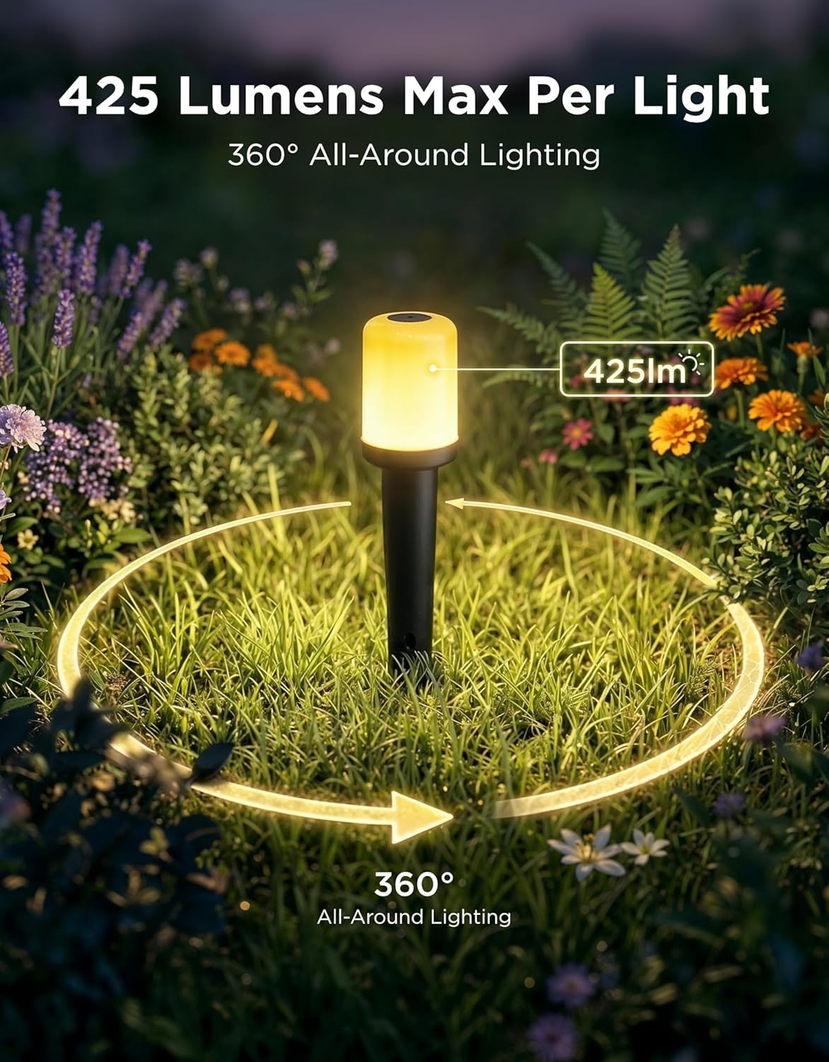 Govee Outdoor Cylinder Pathway Lights, 8 Pack, 425 Lumens, IP67 Waterproof | 60+ Preset Scene Modes, Outdoor Decor for Path, Patio, Garden, Lawn, Compatible with Alexa, Google Assistant, Matter