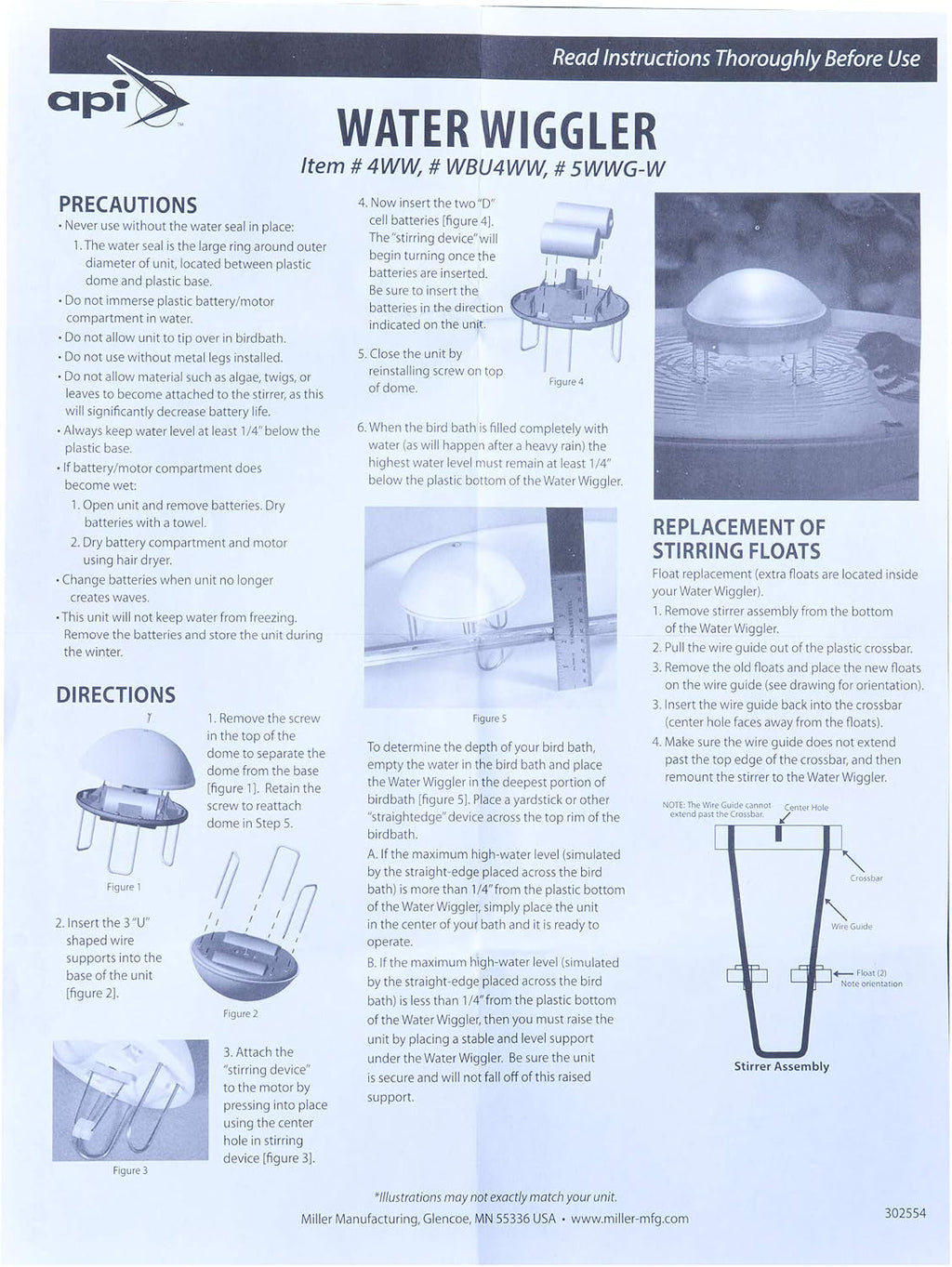 Allied Precision Industries (2 Pack) API 4WW Water Wiggler Water Agitator for Bird Baths