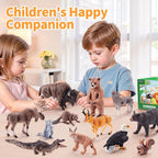 solid north american woodland forest animal figurines set on a desk or shelf
