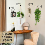 RTZEN Plant Hangers Indoor or Outdoor - Wrought Iron Metal Hanger Indoor Hook - Heavy Duty Wall Bracket Hooks for Hanging Plants Baskets Lanterns Wind Chimes - 2 Pack (Black Shepherds Hooks 10")