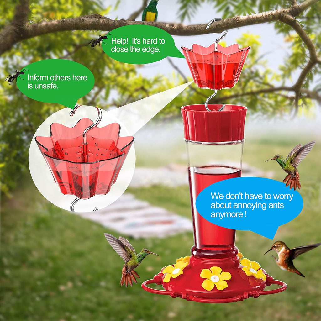 Hummingbird Feeder Ant Moats, 6 OZ x 2 Pack | Ant-Proof,Durable Ant Traps & Guards, Transparent Water Level, Easy to Install & Clean