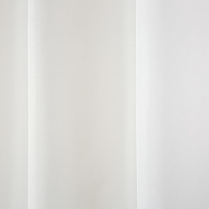 TOWN & COUNTRY BASICS Cabana Solid Heavyweight Indoor Outdoor Curtains, Light Filtering Opacity with Grommet Top, Water Repellent, 2-Pack Set, 54"x108", Winter White