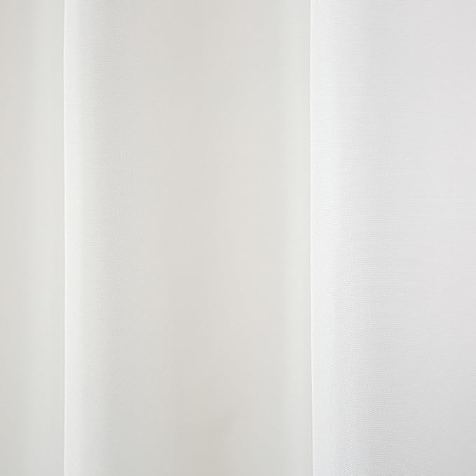 Town & Country Basics Cabana Solid Heavyweight Indoor Outdoor Curtains, Light Filtering Opacity with Grommet Top, Water Repellent, 2-Pack Set, 54"x63", White