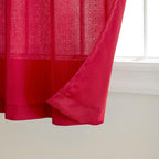 TOWN & COUNTRY BASICS Cabana Solid Heavyweight Indoor Outdoor Curtains, Light Filtering Opacity with Grommet Top, Water Repellent, 2-Pack Set, 54"x84", Radiant Red