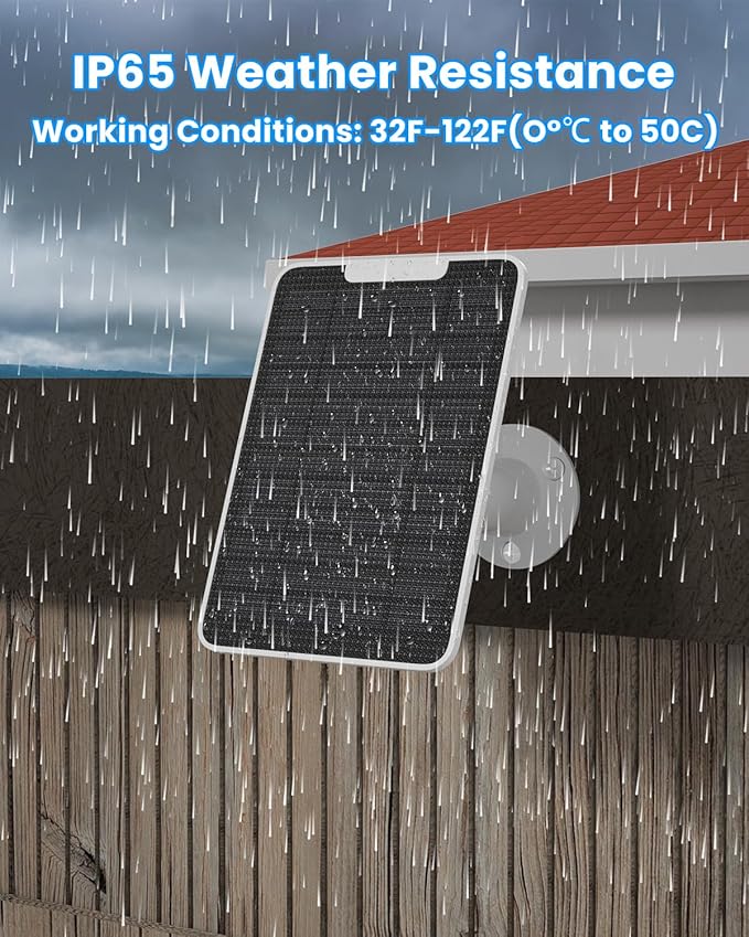 5W Arlo Solar Panel Charger Compatible with Arlo Essential Spotlight/XL Spotlight Camera, Arlo Essential Solar Panel Charger w/ 10ft Waterproof Micro USB Charging Cable, Adjustable Wall Mount, 2 Pack