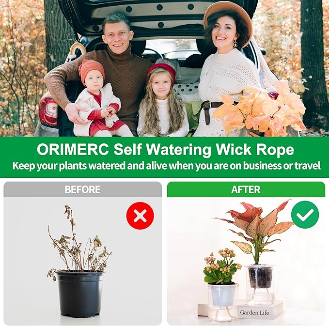 ORIMERC 4 inch 15 Pack Net Cups Pots, with 15 feet Self Watering Rope, 15 Plant Labels, for Hydroponics Aquaponics Kratky Orchid Vegetable Indoor Outdoor Growing Baskets Nursery Slotted Mesh BPA Free
