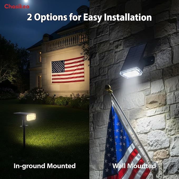 Solar Lights Outdoor Waterproof, LED Solar Spot Lights Outdoor, 7 Color Changing Solar Spotlights, Multicolor RGB Dusk-to-Dawn Uplights for Garden Landscape, Yard, IP65, Auto On/Off