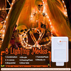 50ft LED Rope Lights Outdoor, 360 LED Connectable and Flexible Tube Lights with 8 Modes, Waterproof Indoor Outdoor LED Rope Lighting for Deck, Garden, Pool, Patio, Party, Holloween Decoration (Orange)