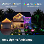 Linkind Smart Solar Spot Lights Outdoor SL5C, Solar Lights Outdoor Spotlight Cool/Warm White/Color Changing, APP/Voice Control IP67 Landscape Lighting for Yard, Garden, Pathway(14 Pack)