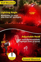 T-SUN Red Spotlight Outdoor, Waterproof LED Landscape Lighting with US Plug, Easy Install 270° Adjustable Outdoor Spot Lights for Garden Tree Yard Decor